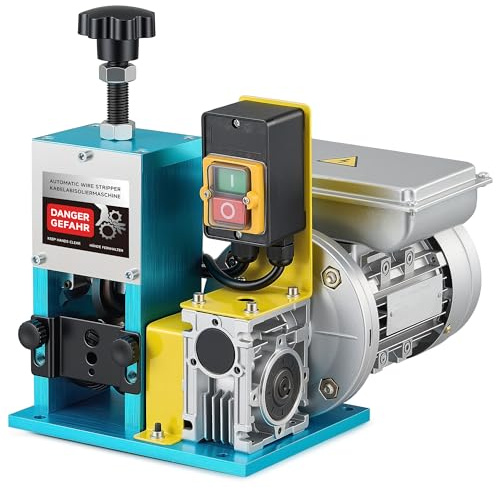 CREWORKS 180W Electric Wire Stripper Machine, 0.06-1 Automatic Wire Stripping Machine, Wire Stripping Tool for 1.5-25 mm Scrap Wire, 5 Channel Copper Wire Stripper Tool for Leftover Cable Recycling