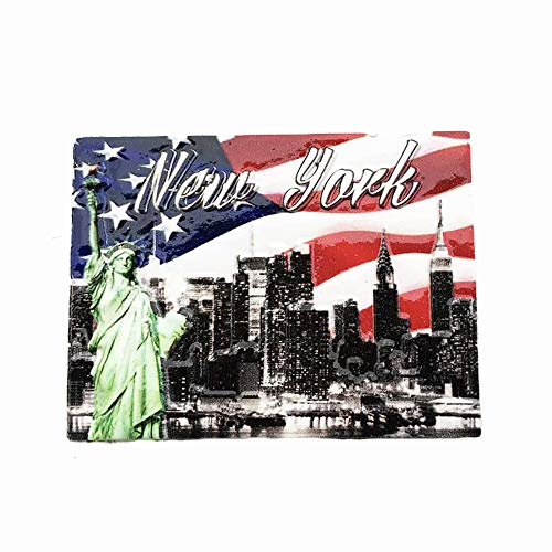 Calamita da frigorifero con bandiera USA New York 3D America, idea regalo per la casa e la cucina, decorazione per frigorifero New York