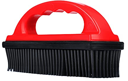 Rubber Pet Hair Removal Brush Lint & Hair Removal Cat Dog Remover Brush Pet Tool Silicone (red)