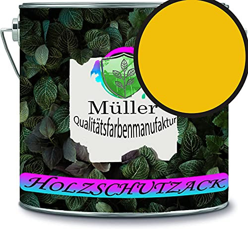 Müller - Vernice protettiva per legno, resistente alle intemperie, protezione a lungo termine dagli agenti atmosferici, colore protettivo per legno RAL 1021 giallo colza, qualità