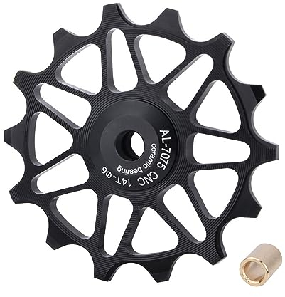 Poulie de dérailleur arrière, roue jockey en céramique 14T à dents étroites et larges pour vélo de route, VTT, BMX