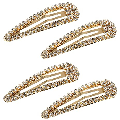 4PCS Hair Clip Metal Hair Clips Gold Hair Clips with Shiny Hair Clip for Women