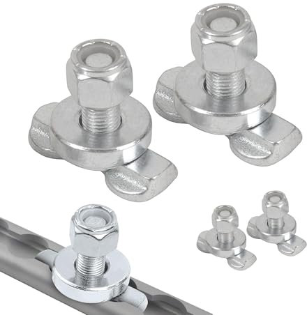 Oldbones L-Track - Tornillo roscado de doble lengüeta con rosca UNC de 3/8-24 - Anclaje de amarre de riel en L para remolques cerrados, furgonetas de carga y aviones, paquete de 4 (riel no incluido)