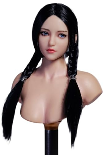 HiPlay Testa femminile in scala 1:6, disegno dell'occhio mobile, scultura della testa della ragazza dell'Asia per figure di azione da 12 pollici (YMT101C)