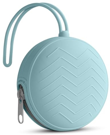 SHUBEIEUMI Schnullerbox, Schnullerbox Silikon, Aufbewahrung Schnullerhalter Case, BPA-Frei Schnullertasche, Portable Dustproof Schnullerbox für Unterwegs, Großes Fassungsvermögen (Blau)