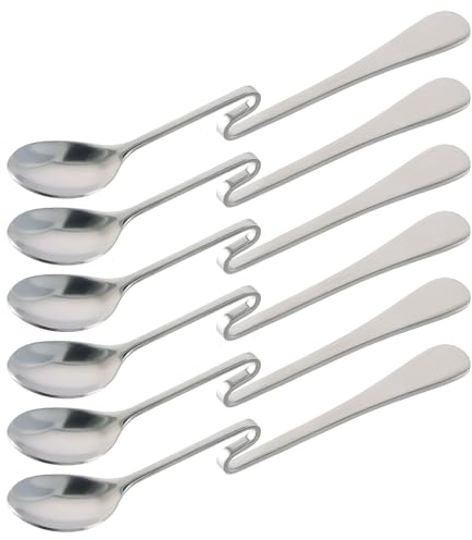 Set di 6 Cucchiaini Lunghi in Acciaio Inossidabile, 16,5cm Cucchiaini da Caffè Cucchiaino Manico Lungo, Multifunzionale Cucchiaio per Gelato, Caffè, Cocktail, Dessert