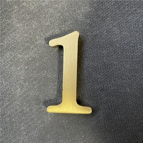Adhesivo de latón macizo de 6,6 cm – Letras del alfabeto y números de metal para pared – Señalización de dirección de casa, números de puerta