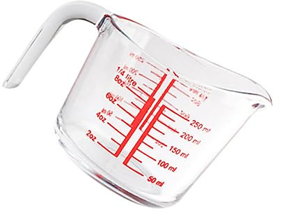 OFFSCH Taza Medidora de Alimentos Báscula Tazas Medidoras de Vidrio Taza de Leche de 0 25 L Diseño Liviano Fácil de Limpiar para Cocinar Y Hornear