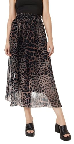 Générique Jupe en Tulle Femme à imprimé léopard à Superpositions Jupe Longue élastique à imprimé léopard pour Femme Jupe Tulle Ballet Danse Carnaval Costume (Brown, XL)