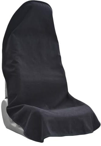 Teuaktty Car Seat Covers Universal Car Protective Front Seat Covers Washable Non-Slip Seat Protectors for Gym Workouts,Waterproof and Sweatproof Towel Seat Covers for Cars,Trucks, Jeeps (Black)