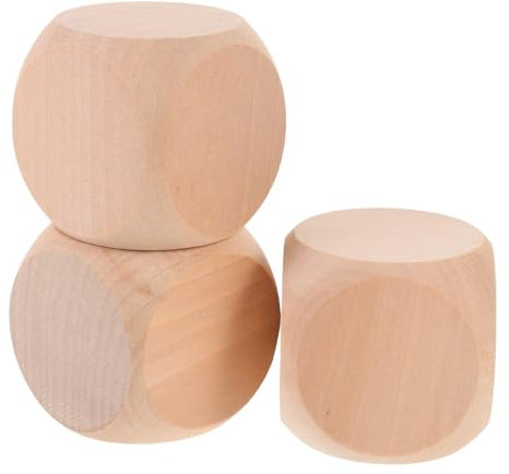 SEWACC 3pièces Dés Vierges Non Cubes Pour Loisirs Créatifs Et Bricolage Découpés De Manière Régulière