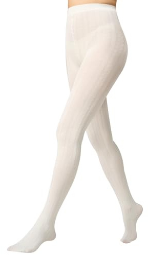Yilanmy Cable Knit Tights Sweater Footed Cozy Winter Warm Opaque Tights