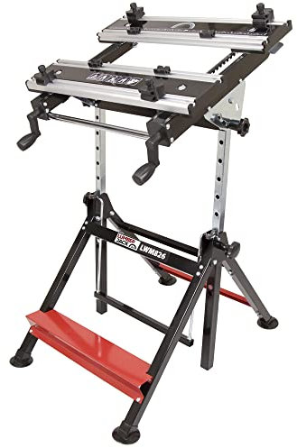 LUMBER JACK Foldable Steel Metal Workbench with Aluminium Work Surface, 100 kg Load Capacity