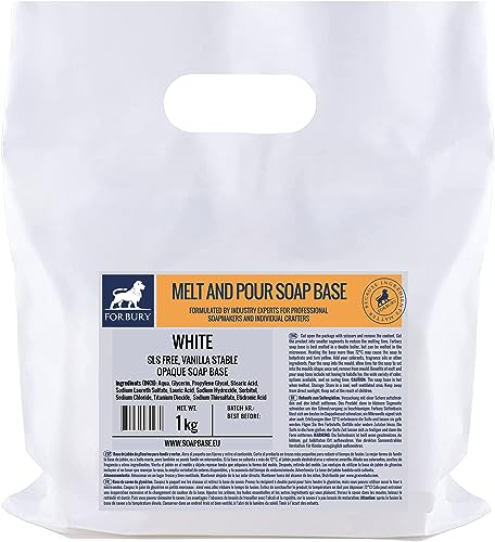 1kg Glycerinseife Opak, Rohseife Seifenbasis (SLS-frei), White Opaque Forbury Melt and Pour soap base SLS Free