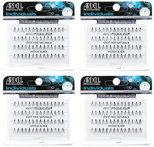 Ardell Individuals False Eye Lashes - Medium Black, DIY Lash Clusters, Lash Band, Long-Lasting Eyelash Extensions, 4 Pack