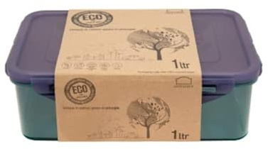 LocknLock Recipiente ecológico rectangular de 1 L con funda exterior ecológica