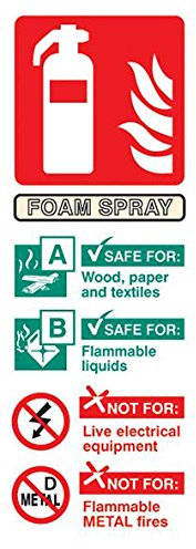 Schild, Schaumlöscher, RP, Außenhöhe 200 mm, Außenbreite 75 mm, Schildfarbe Mehrfach, Schilderlegende Feuerlöscher, Schildermaterial Kunststoff, Schildertyp Feuerausrüstung, Persönlicher Schutz &