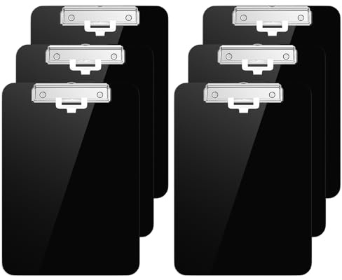 Hnogri A4 Portablocco plastica 6 Pezzi, Giallo Appunti formato A4 standard per infermieri, studenti, ufficio e donne, appunti con portapenne e clip a basso profilo, dimensioni 31.5 x 22.5 cm, Giallo