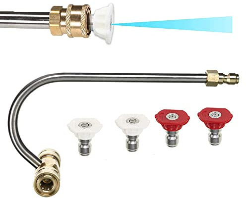 Nettoyeur haute pression | Outil de nettoyage de gouttière pour nettoyeur haute pression, tuyau de gouttière d'arrosage pour nettoyer les gouttières, 1/4 raccord rapide