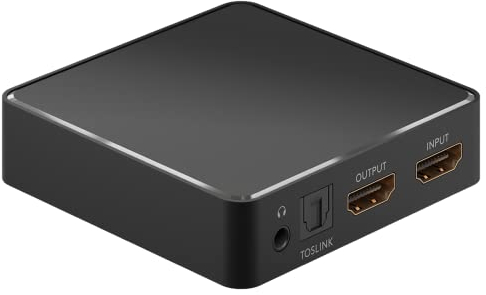 goobay 58469 Estrattore audio HDMI 4k@30 Hz (Ultra HD 2160p) / Segnali video ad alta risoluzione per videoproiettore e TV/Per una qualità audio analogica e digitale / PS5, Xbox e TV