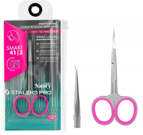 STALEKS PRO by Natury Nails Forbici professionali per cuticole da 25 mm. Anelli ergonomici. Acciaio inossidabile. Smart SS-41/3