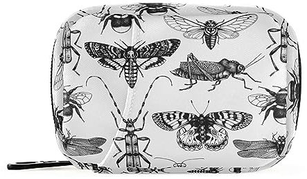 Naanle Pillendose für den täglichen Gebrauch, Schmetterlingsmotiv, für 7 Tage, Pillendose mit Reißverschluss, tragbar, wöchentliche Hülle, kompakte Größe für Vitaminpräparate