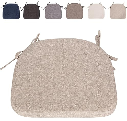 RUIXUAN Stuhlkissen mit Bändern (43 * 41cm) Sitzkissen Stuhl rutschfest Sitzauflage Sitzpolster halbrund für Stühle in Haus und Garten Büro
