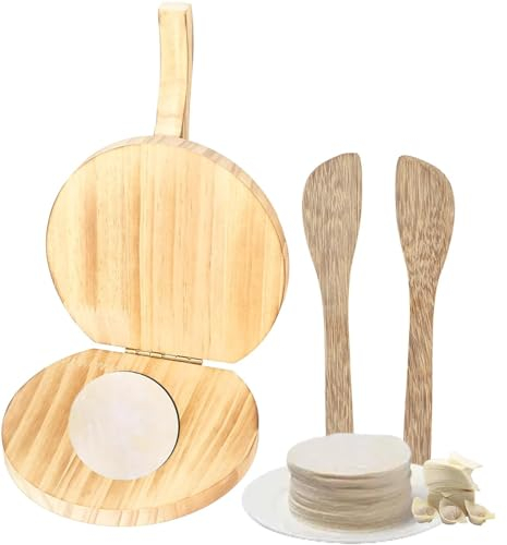 Pressa per Gnocchi in Legno, Pressa per Tortillas Macchina per Chapati E Pressa per Empanada, Strumento da Cucina per Involucri di Gnocchi Fatti in Casa, per Preparare Tortillas, Involtini E Gnocchi