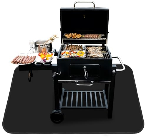 DBREAKS Tappeto Ignifugo per Camino, 165 * 122cm Tappetino Ignifugo per Camino in Silicone per Stufa, resistente al fuoco, tappetino di protezione per brace, Nero