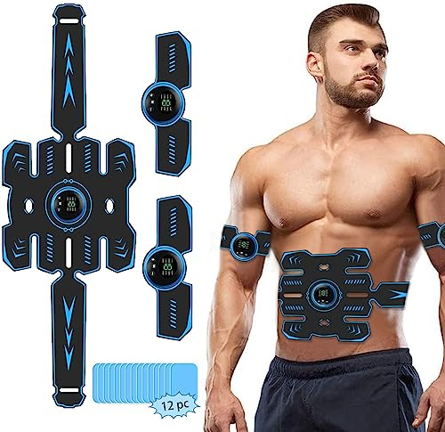 AILEDA EMS Bauchtrainer Trainingsgerät,USB Wiederaufladbar,Muskelstimulator bauchtrainer, Muskelaufbau,Intensitäten für Intensitäten für Bauch, Arm, HIPS, Bein, Männer & Frauen