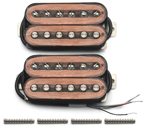 SAPHUE Alnico 2 Electric Guitar Pickup N-50 7-8K/B-52 8-9K Humbucker Alnico II Pickup Double Coil Pickup Guitar parts (Transparent)