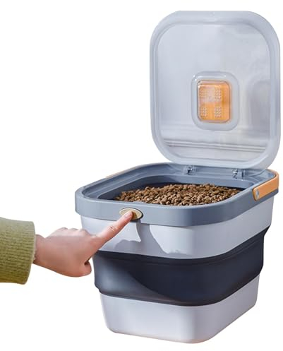 Contenedor de almacenamiento de alimentos para mascotas, caja de almacenamiento para comida para perros | Contenedor plegable hermético para almacenar comida para gatos y perros | Almacenamiento