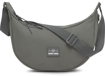 Johnny Urban Crossbody Bag Damen & Herren Grau - Ally Medium - Moon Bag Design - Umhängetasche im Halbmond Stil - Halbrunde Tasche mit verstellbarem Gurt - Wasserabweisend