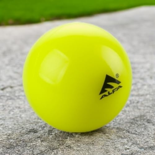 A L F A AB-93 palla da hockey liscia | Colore: giallo | Dimensioni: standard | materiale PU | superficie liscia: precisione e controllo | prestazioni ottimali | allenamento e partite.