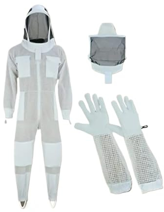 Imkeranzug, 3-lagig, stichfest, Ultra Breeze, Herren-Bienenschutz, Premium-Design, abnehmbare Schleier, hornissensicher, wetterfest