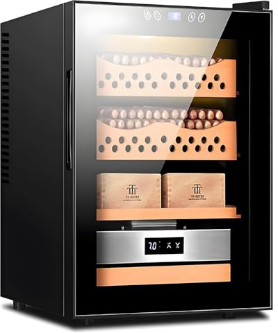 Electric Cigar Cabinet- Cigar Humidors 50L Cigar Cabinet Dual-core Refrigeration can Hold up to 300 Cigars with Humidity Adjustment Function Constant Temperature