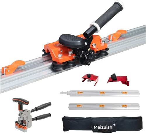 Meizuishi 2,0m Coupe-Carreaux Manuel Grands Carreaux Et Pierres, 3 Lames Tungstène, Coupe 12 mm Céramique. Fourni Pince De Positionnement, Sac Outils, Rails Alu 2x1m, Outil Pro Pratique
