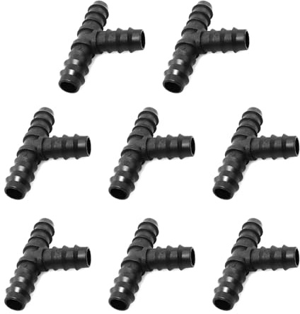 Kfwfuaee 8 mangueras de jardín de 1,27 cm y 16 mm, conector de riego de púas, adaptador de reparación de púas rectas, enchufe final