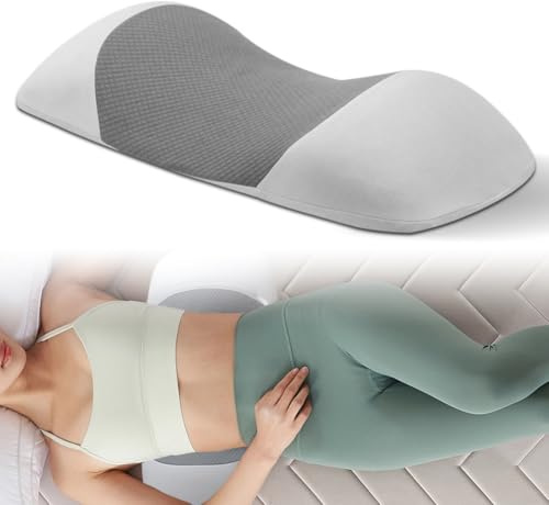 DASIAUTOEM Ländryggskudde, ergonomisk ländryggskudde av minnesskum, justerbar ländryggsstödskudde för att sova, ryggstödskudde för smärtlindring, ryggkudde för sömn (grå)