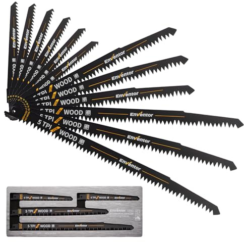 ENVENTOR hojas para sierra sable, 12 uds HCS, 152-300 mm, 5/6 TPI