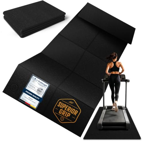 bemaxx Golvskyddsmatta Fitness PVC - Underläggsmatta för Fitnessutrustning Sportutrustning Löpband Indoor Cykel Halkfri, Golvunderlag för Home Gym Sport Träning Workout, Vikbar Matta Svart 200x90cm