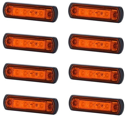 BUL BARS 8 x 4 SMD LED Orange Begrenzungsleuchte Seitenleuchte 12V 24V mit E-Prüfzeichen Positionsleuchte Auto LKW PKW KFZ Lampe Leuchte Licht Gelb Universal