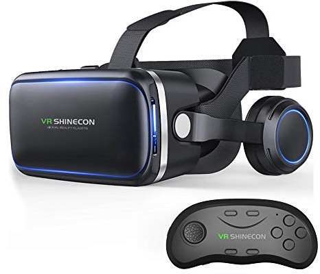 VR Headset with Remote Controller,HD 3D VR Glasses Virtual Reality Headset for VR Games & 3D Movies, VR Headset for iPhone/Android phone Compatible 4.7-6 inch