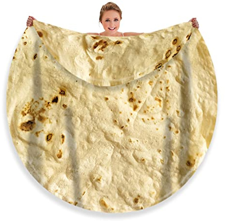 moonysweet Tortilla Blanket for Adult and Kids Double Sided Novelty Food Blanket Adult Size Funny Realistic Throw Blanket Fuzzy Fleece Blanket Flannel Teenage Boys Girls 80 inches