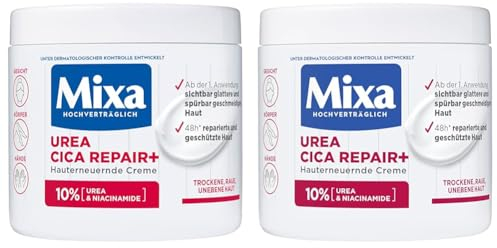 Mixa Pflege Set: 2er Pack | Urea Cica Reparatur Hauterneuernde Creme (2x400ml)