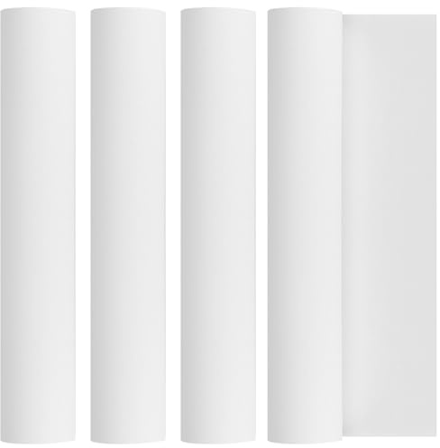KEILEOHO 4 Papeles Continuos Blancos de 30 cm x 15 m, Rollos de Papel de Dibujo Blancos para Caballete, Pintura, Artistas, Bosquejos
