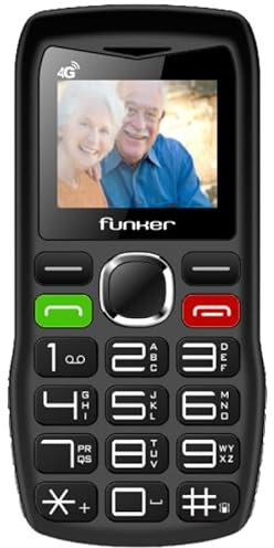 Funker C140 – Seniorenhandy mit großen Tasten – 4G LTE – Dual SIM – SOS-Notruftaste – 1,8 Zoll Display – FM-Radio – Taschenlampe – Einfaches Tastenhandy ohne Internet – Lauter Lautsprecher