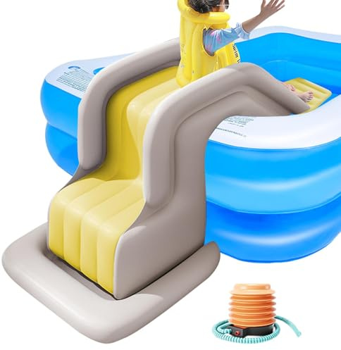 Tobogán Acuático Inflable Para Piscinas Fuera del Suelo - Parque Acuático Exterior Deslizados Anti-Basculemento - Tobogán Acuático para Piscinas Inflables Enterradas o Fuera del Suelo