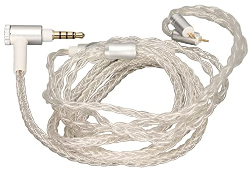 KIMISS E Hone Upgrade Cable Replacement 8 Core Silver Plated 2 Pin Headphone Wire with Mic for C10 C16 AS10 ZS4 ZS3 ZS5 and More, Enhanced Sound Quality & Clear Bass