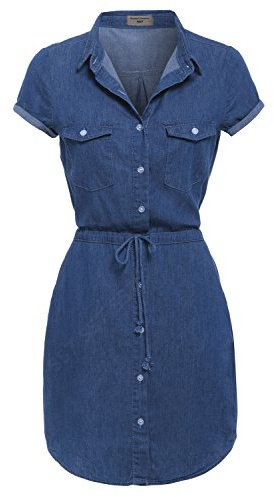 SS7 Neuf Bleu Denim Robe Chemise Tailles 8-14 - Jean Bleu, 38